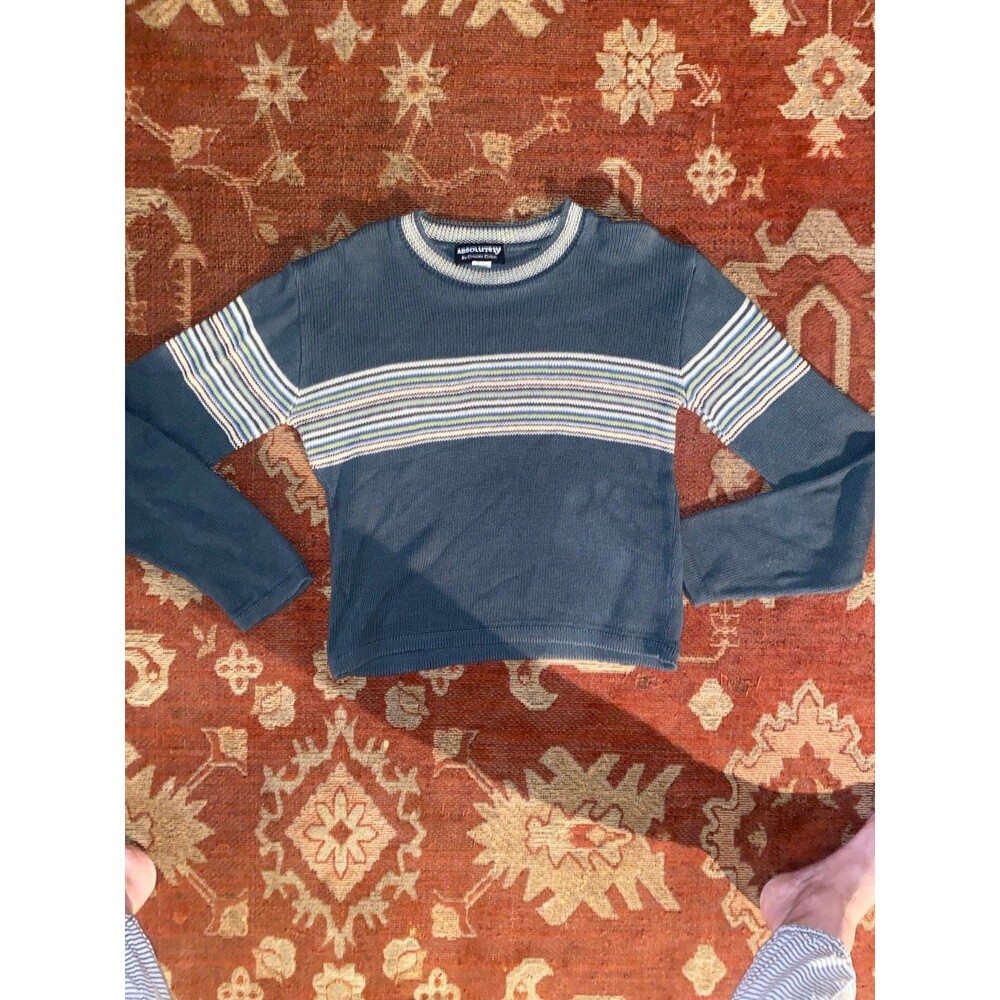 Vintage Absolutely by Creative Cotton Striped Knit Sweater Size Medium